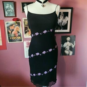 New Look Elegant Black and Purple Dress